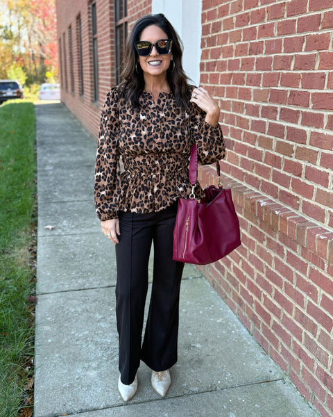 Barrett REG/CURVY Leopard Print Top