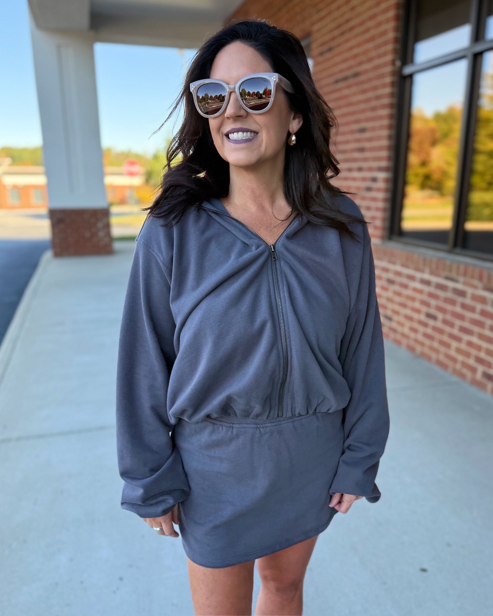 Addison Top & Skirt Set in Charcoal