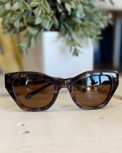 I-SEA Avery Sunglasses in Blue Tortoise/Brown