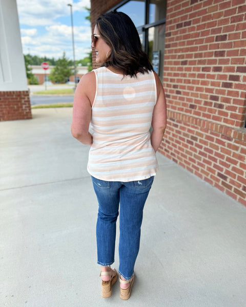 Dorothy Jersey Tank in Peach FINAL SALE