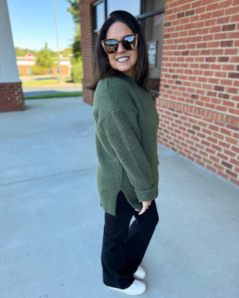 Georgia Slouchy Sweater in Olive