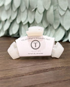 teleties classic hair claw clip in coconut white.