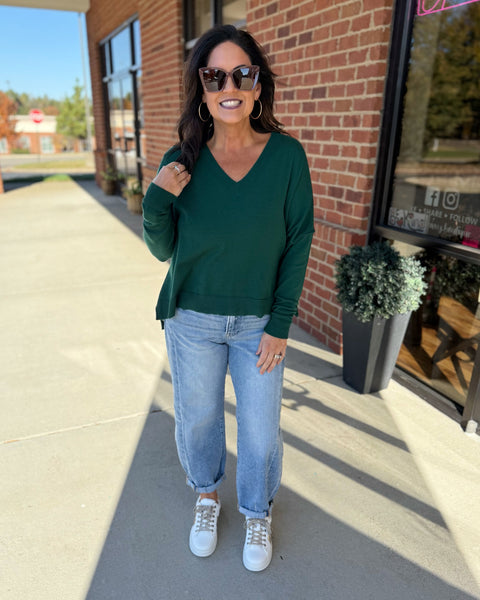 Aspen Sweater in Hunter Green