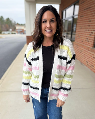 Austin Stripe Cardigan Sweater FINAL SALE
