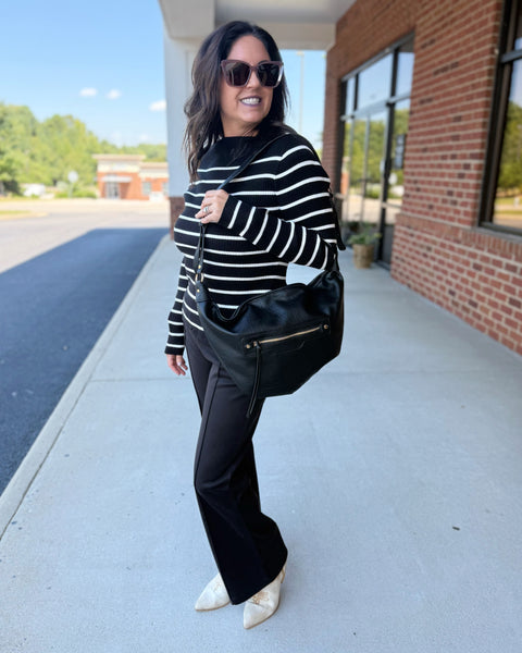 Fran Stripe Top in Black/White