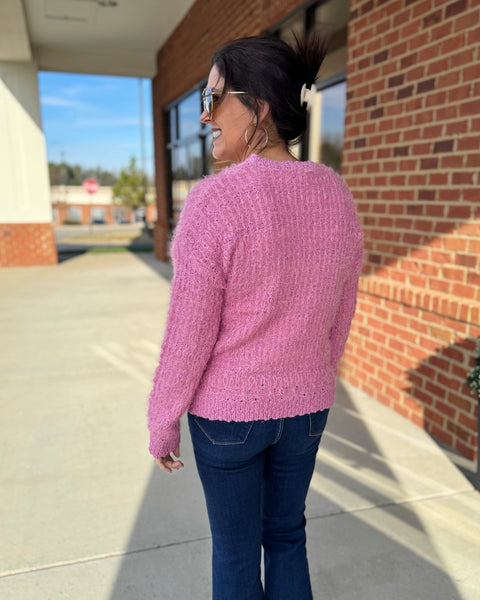 Montana Fluffy Sweater in Pink