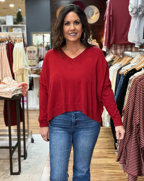 Aspen Sweater in Red