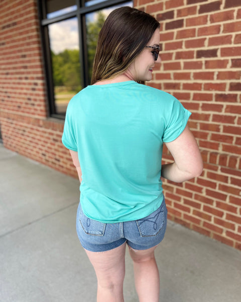 Sloane REG/CURVY Tee in Tiffany Blue FINAL SALE