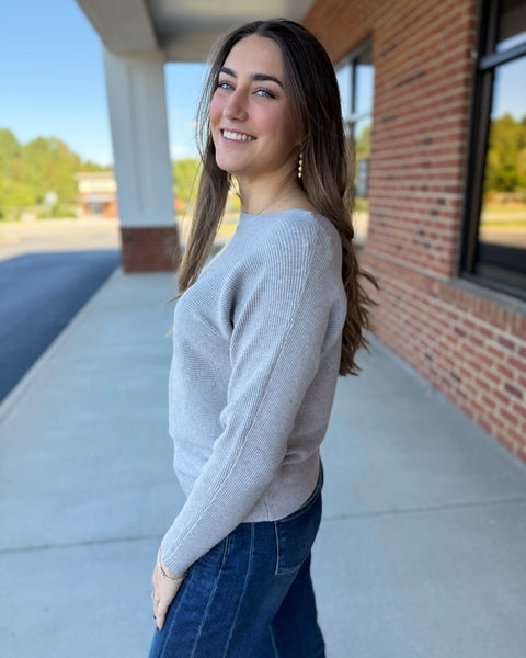 Layla Sweater in Heather Grey FINAL SALE