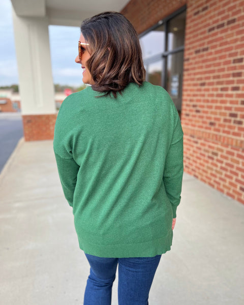 Charlotte REG/CURVY Sweater in H. Dark Green