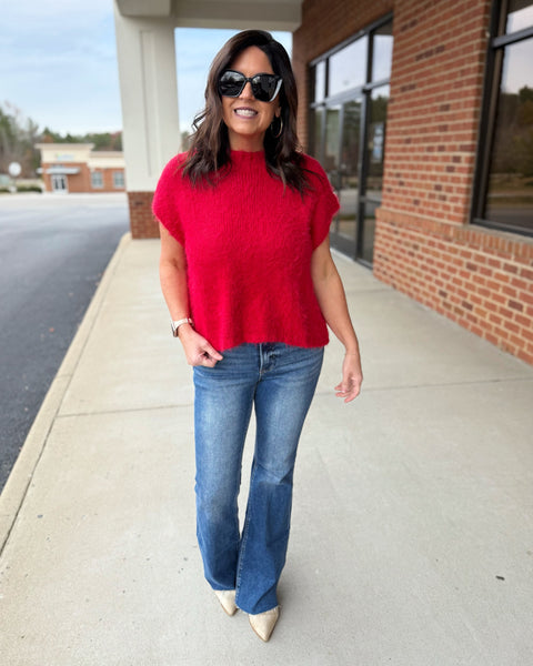 Alex Mohair Sweater in Red