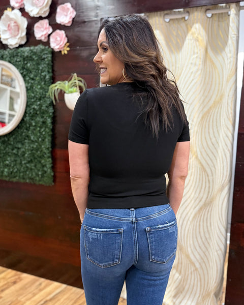 Myra Champagne Top in Black