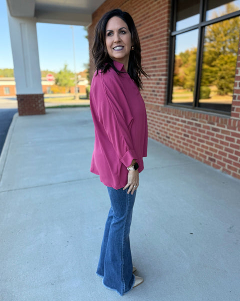 Bradley REG/CURVY Blouse in Dusty Mauve