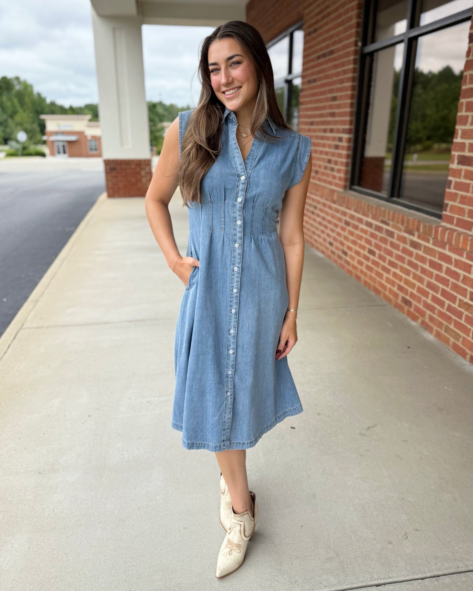 Wynn Denim Midi Dress FINAL SALE