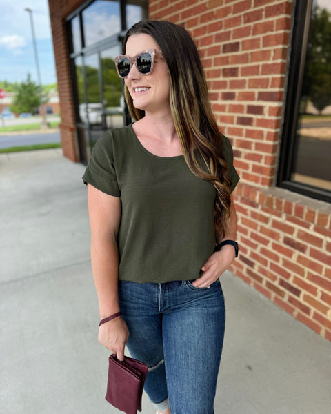 Rylee REG/CURVY Blouse in Olive