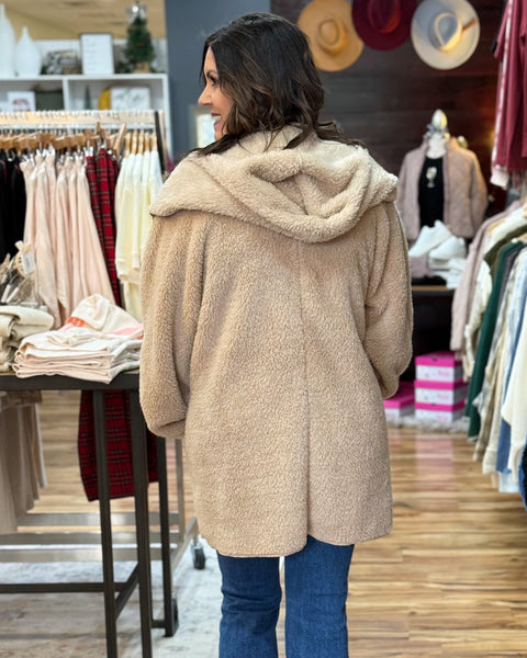 Kenna Fur Jacket in Taupe FINAL SALE