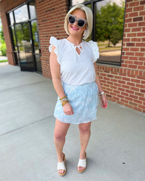 Kyle Textured Cotton Blouse in White