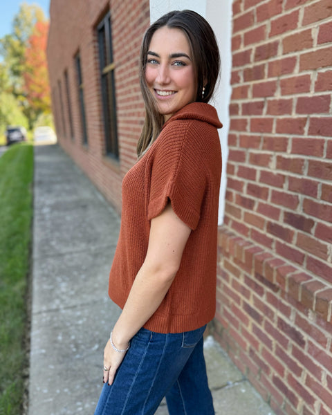 Anna Pullover Sweater in Rust FINAL SALE