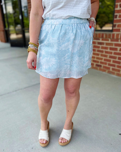 Karter Tropical Skort in Mint FINAL SALE