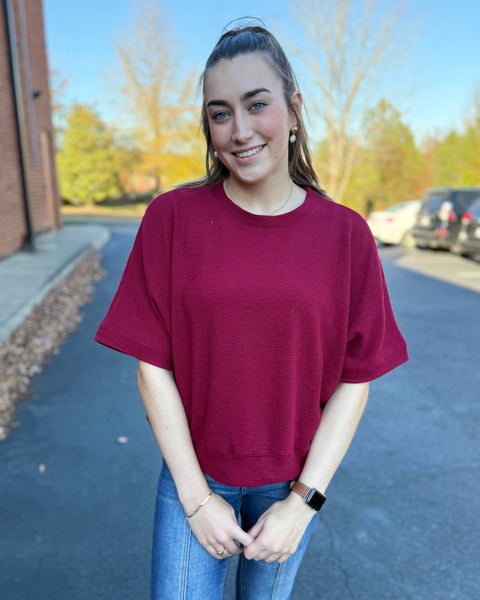 Tia REG/CURVY Top in Cabernet FINAL SALE