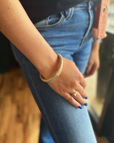 Gold Stretchy Bangle Bracelet