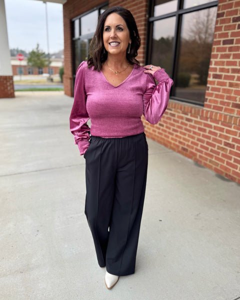 Pippa Velvet Blouse in Mauve