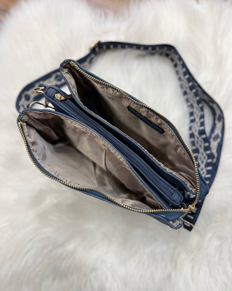 Izzy Crossbody in Slate Blue w/ Guitar Strap