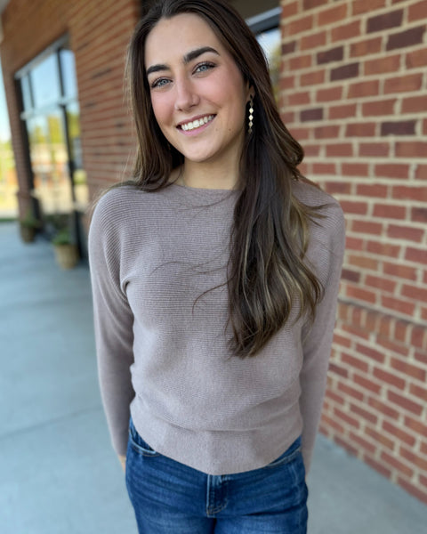 Layla Sweater in Heather Mocha FINAL SALE