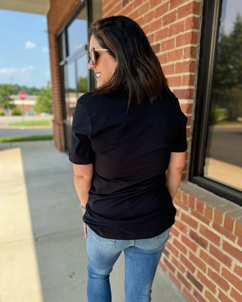 GAME DAY REG/CURVY Tee in Black FINAL SALE