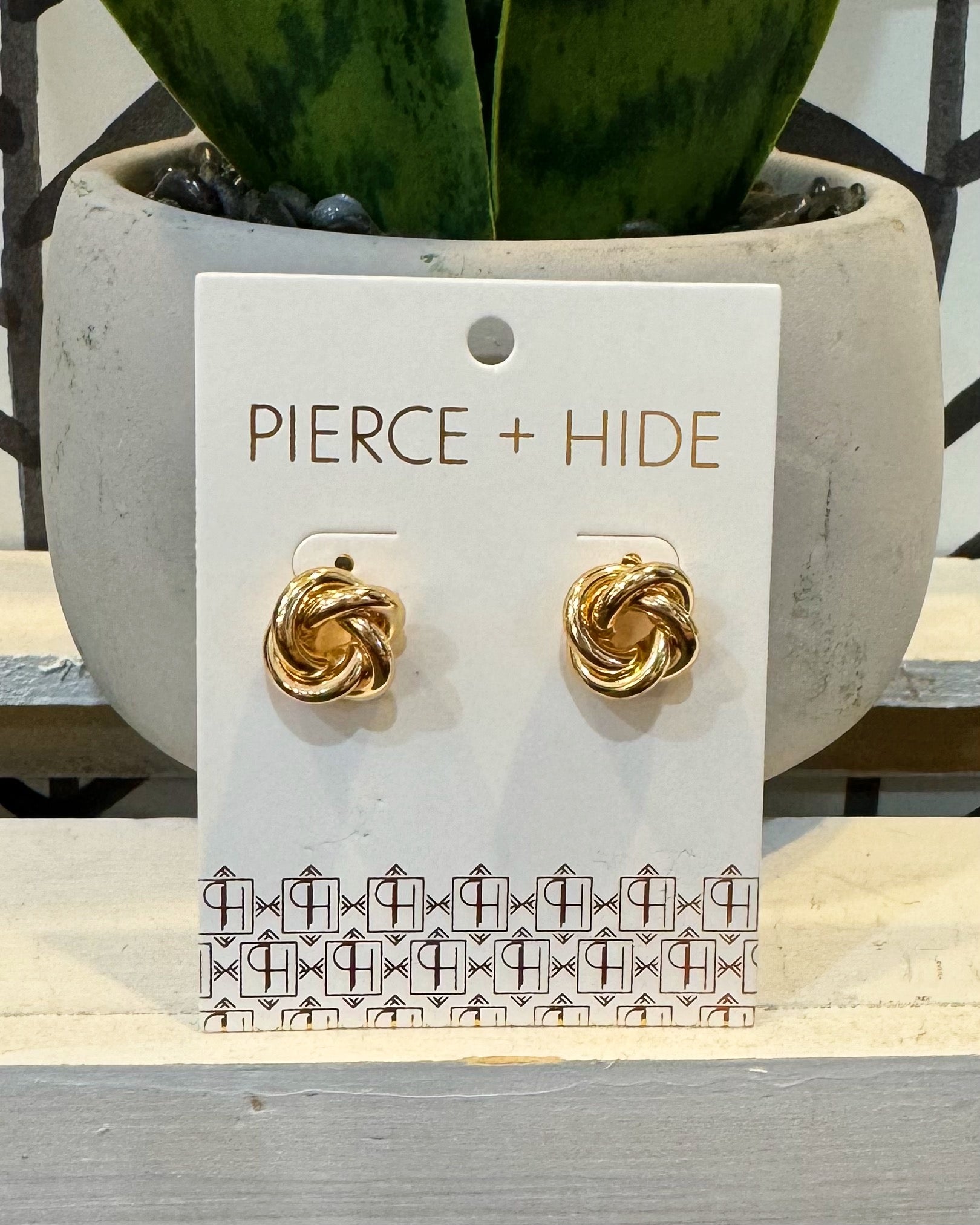 Mini Gold Knot Stud Earrings