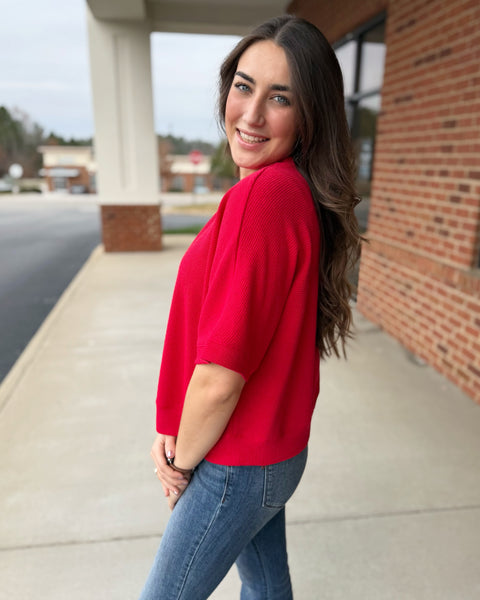 Tia REG/CURVY Top in Ruby FINAL SALE