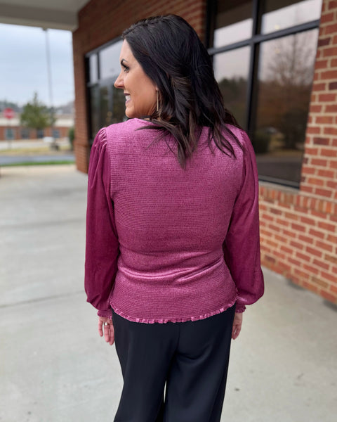 Pippa Velvet Blouse in Mauve