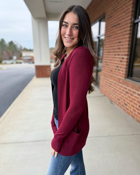 Stefanie Cardigan in Burgundy FINAL SALE