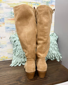 Corkys Sand Faux Suede City Slicker Boots in faux camel suede.