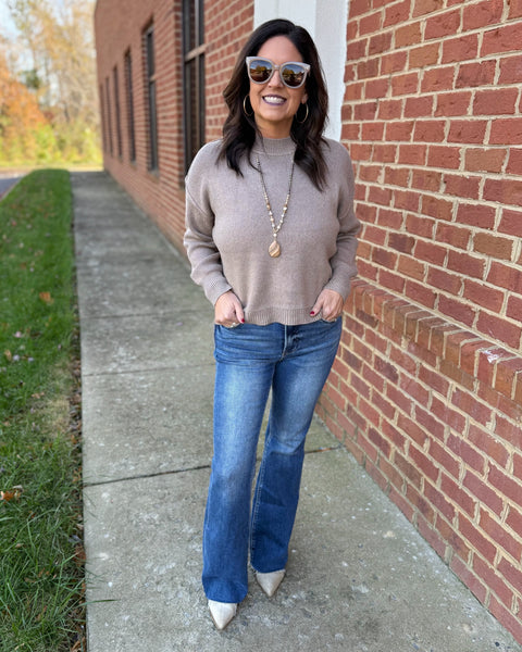 Dina Ribbed Sweater in Mocha
