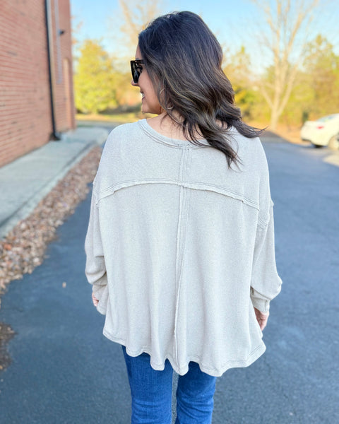 Nolan Asymmetrical Top in Stone FINAL SALE