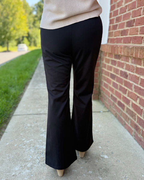Kaia Textured Flare Pants in Black