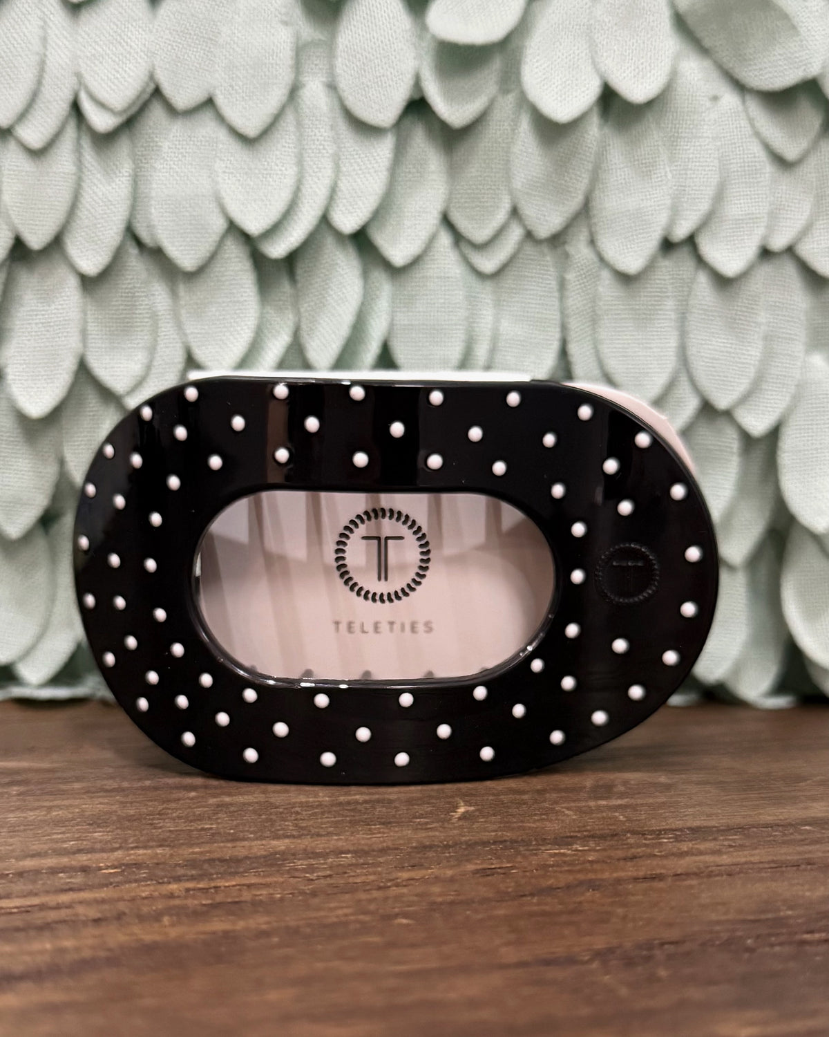 TELETIES Black Polka Dot Party Flat Round Hair Clip