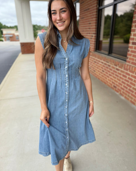 Wynn Denim Midi Dress FINAL SALE