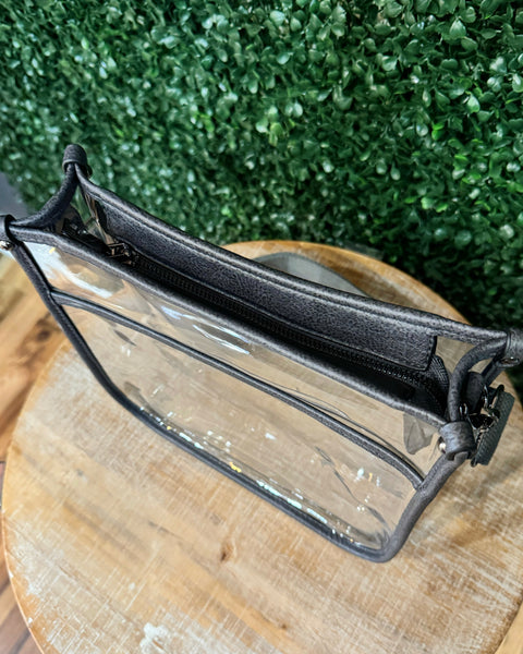 Posie Clear Crossbody in Charcoal