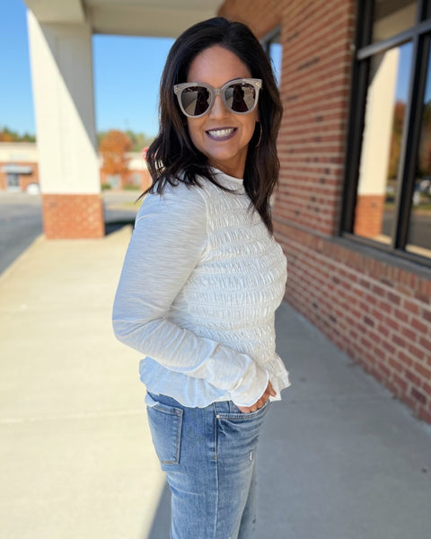 Aiden Smock Top in Off White