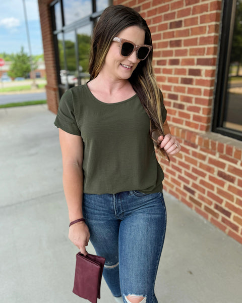 Rylee REG/CURVY Blouse in Olive