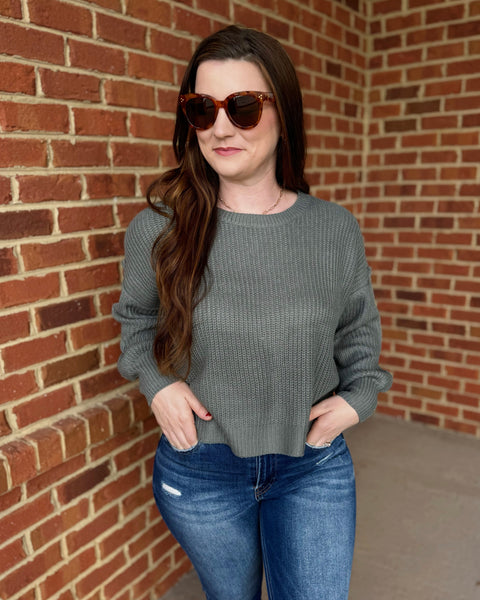 Mara REG/CURVY Knit Sweater in Charcoal