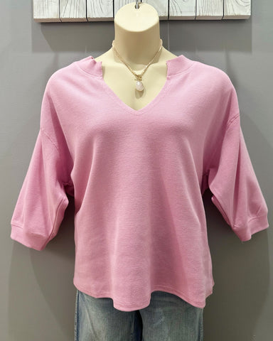 Penny CURVY Knit Top in Pink