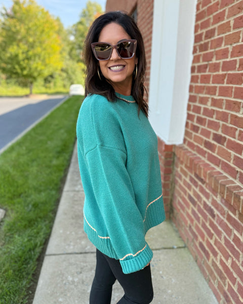 Vayda Sweater in Teal/Citrus FINAL SALE