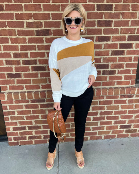 Gillian Reg/Curvy Colorblock Sweater