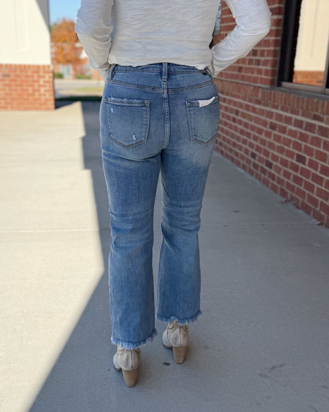 Risen Crop Bootcut Jeans