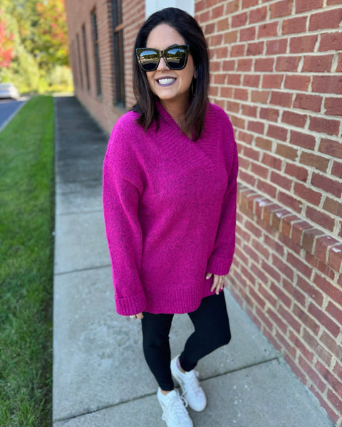 Georgia Slouchy Sweater in Cranberry