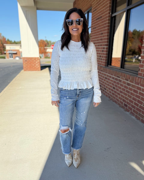 Risen Crop Bootcut Jeans