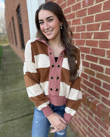 Brooke Pullover in Tobacco/Mauve